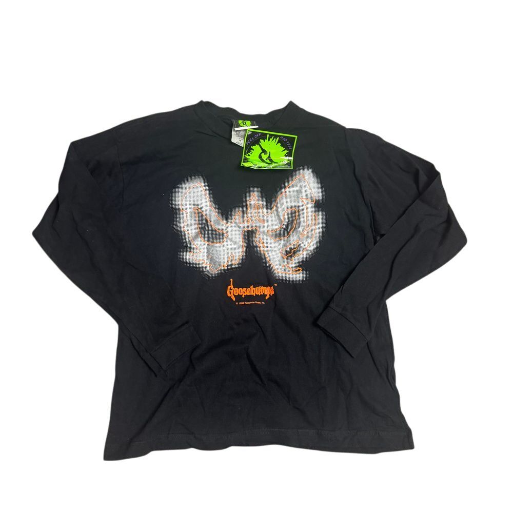 Goosebumps‎ 1996 Big Boys Size 18 Black LS T Shirt 90s Vintage Parachute Press